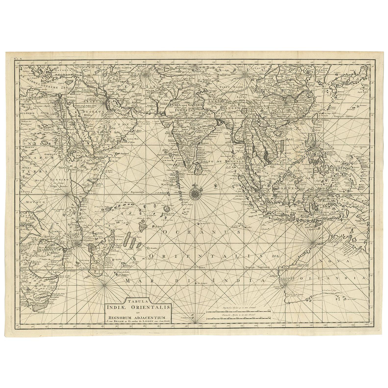 Carte ancienne d'Asie du Sud-Est, d'Australie et de l'océan Indien, 1726