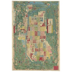 Antique Japanese Map of Kyoto, 1870