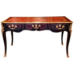 French Regence Period, Black-Lacquered Flat Desk, circa 1715-1723
