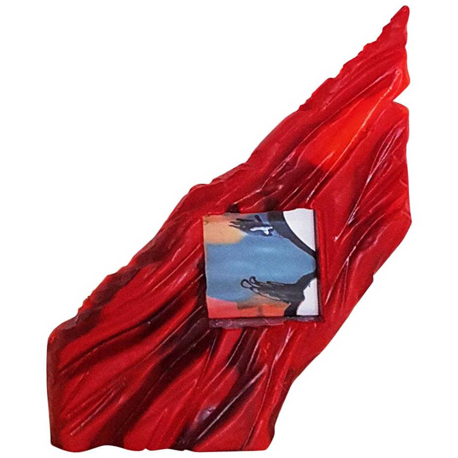 Gaetano Pesce Italian Contemporary Picture Frame in Red Resin, Limited Edition For Sale