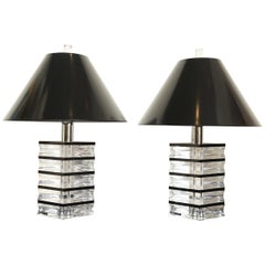 Pair of Lucite Lamps by Felice Antonio Botta