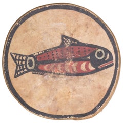 Vintage Salmon Nootka Native American Hand Drum