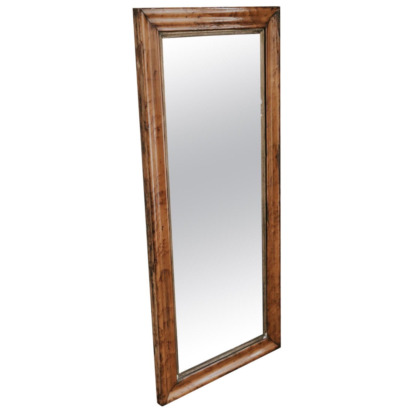 19th Century Pine Framed Mirror