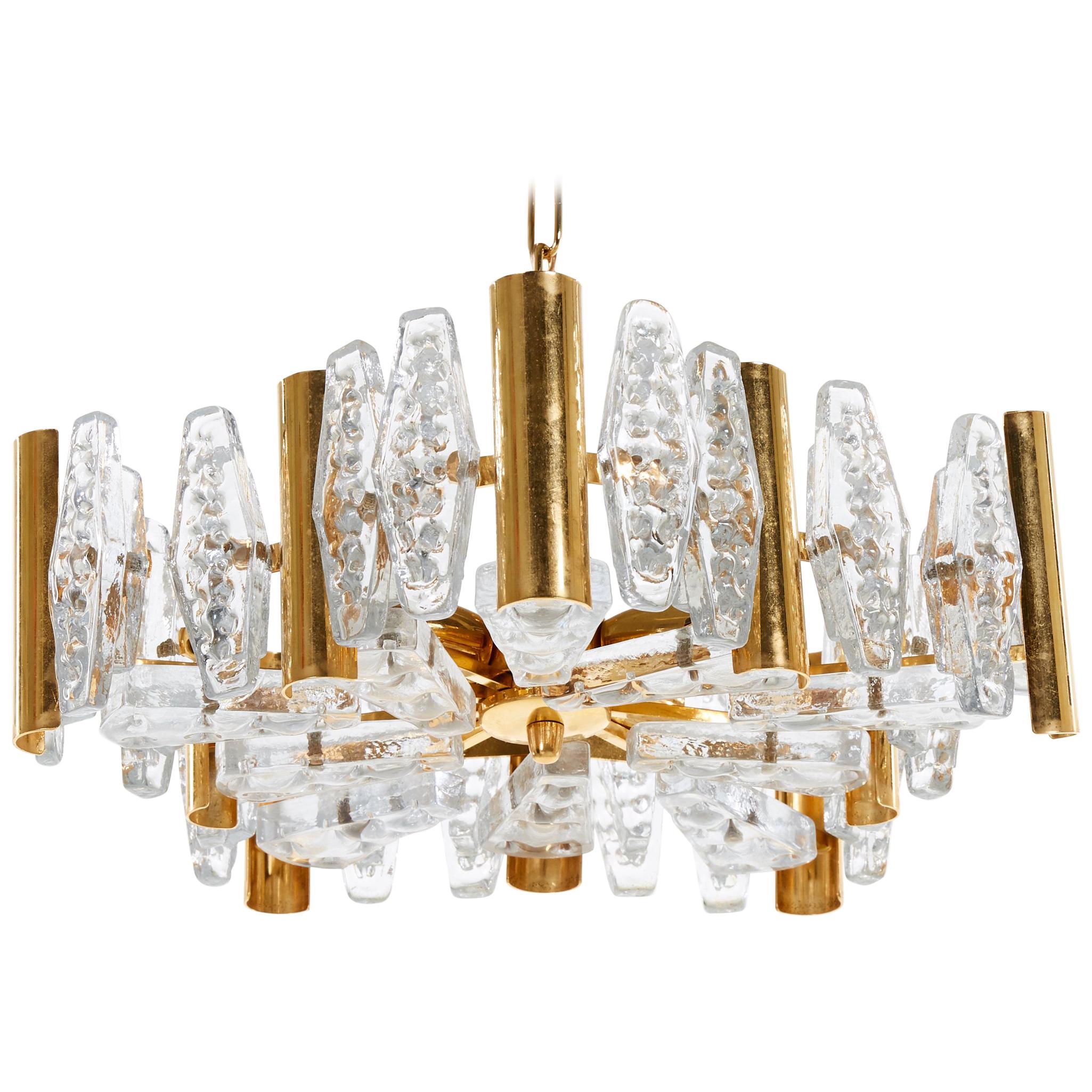 Chandelier by Carl Fagerlund for Orrefors Glassworks For Sale