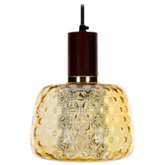 Vintage Amber Crystal Lamp with Top 1950s Scandinavian Midcentury Design