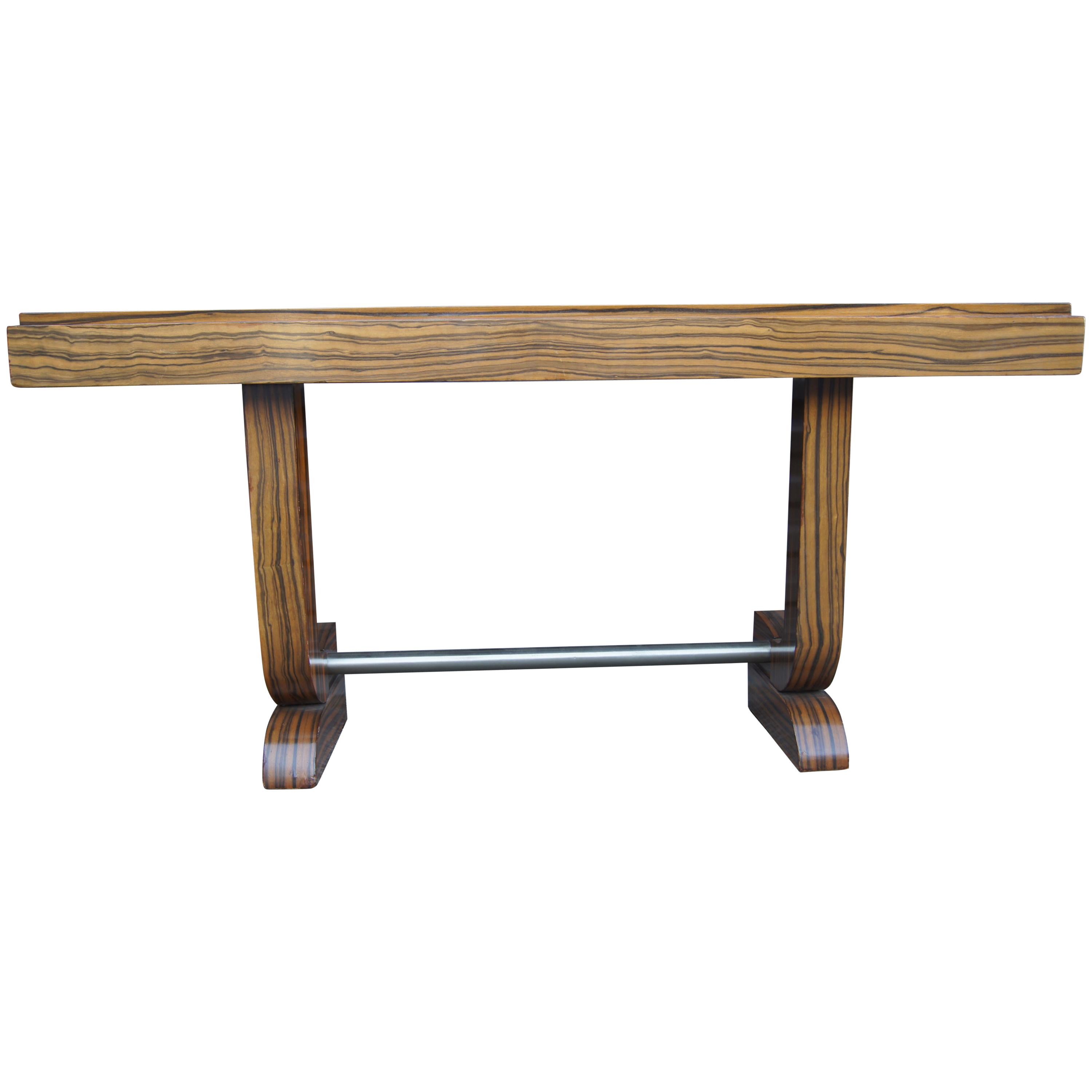 Art Deco–Style Zebrawood Console Table