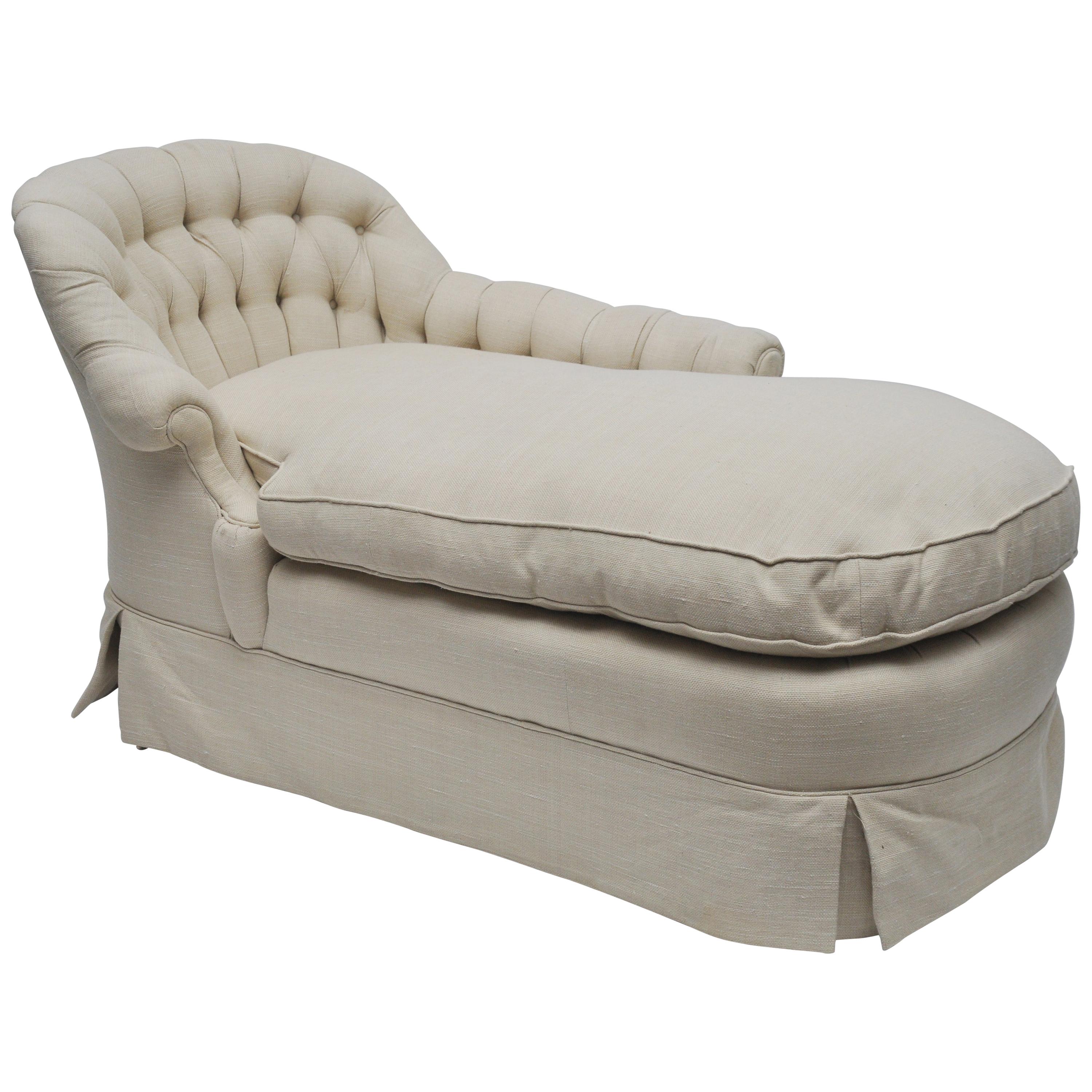 Tufted Back Chaise Lounge Chair