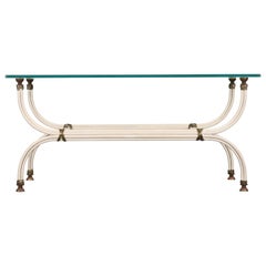 Neoclassical Style Brass and Wrought Iron Coffee Table, 1970s