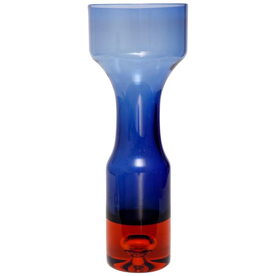 Swedish Midcentury Dark Blue Toned Glass Vase by Bo Borgström for Aseda im Angebot