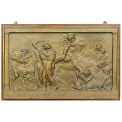 Large Painted Gilt Plaster Frieze