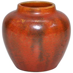 English Art Pottery Orange Vase Ceramic Chinese Style Pot