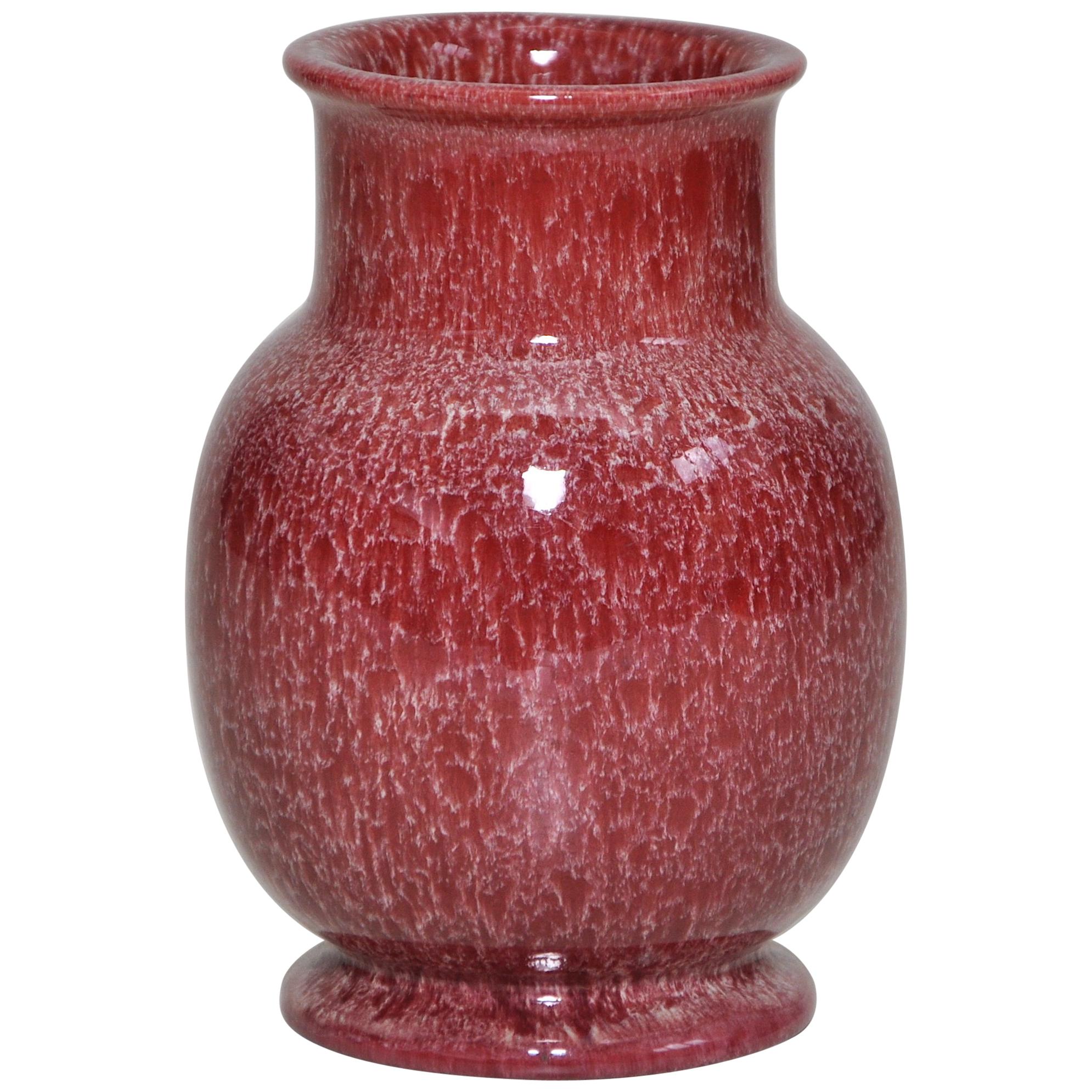 Bretby English Art Pottery Red Pink Vase Ceramic Oriental Pot For Sale