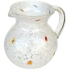 Vintage Murano Glass Millefiori Water Vessel Pitcher