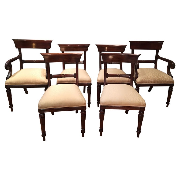 Set Of Eight Mahogany Dining Chairs By Maitland Smith 1960s