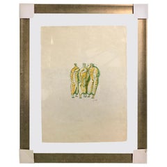 Henry Moore Signed Limited Edition Lithograph "Standing Figures", 1966