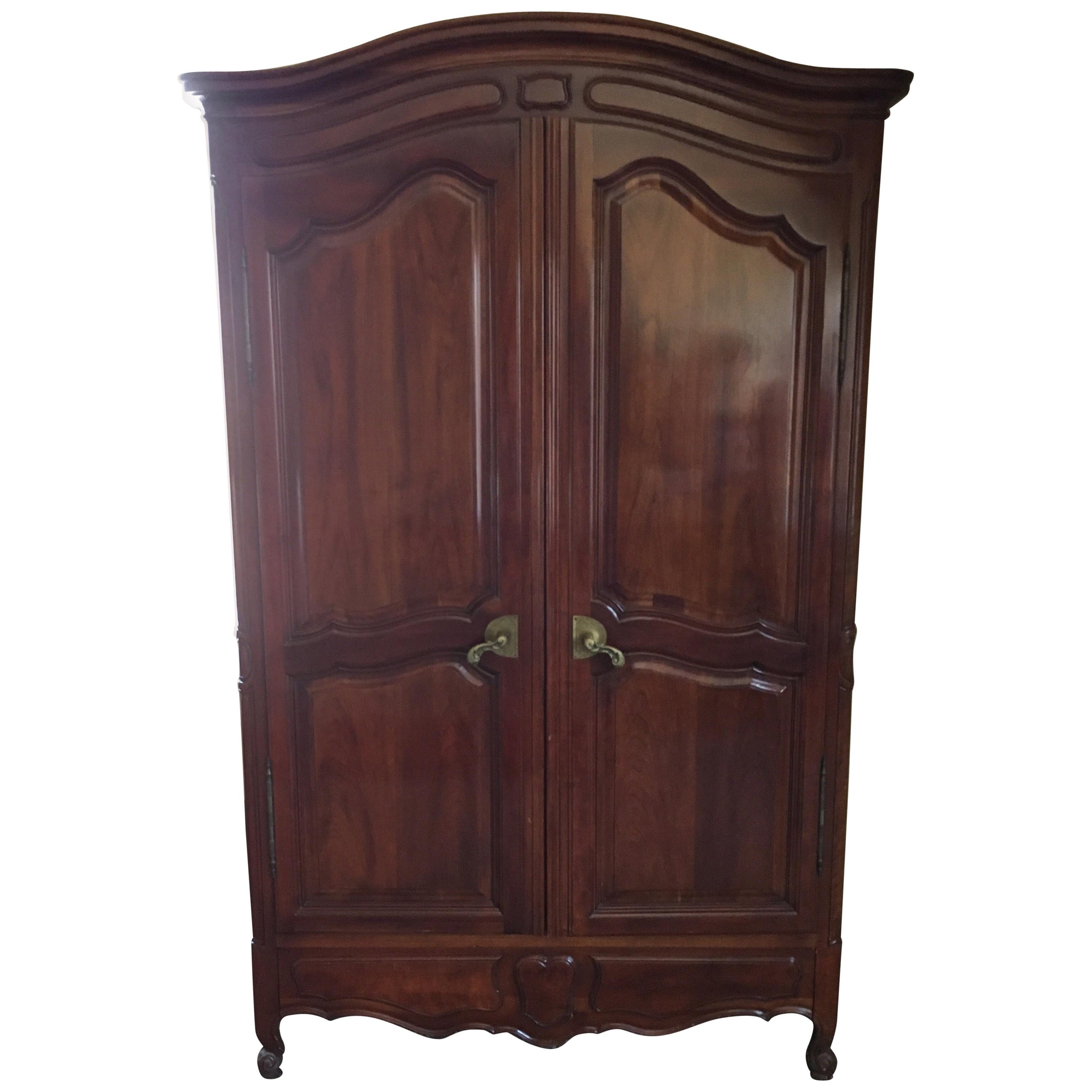 20th Century French Provincial Style Walnut Armoire by John Widdicomb For Sale