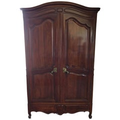 Vintage 20th Century French Provincial Style Walnut Armoire by John Widdicomb