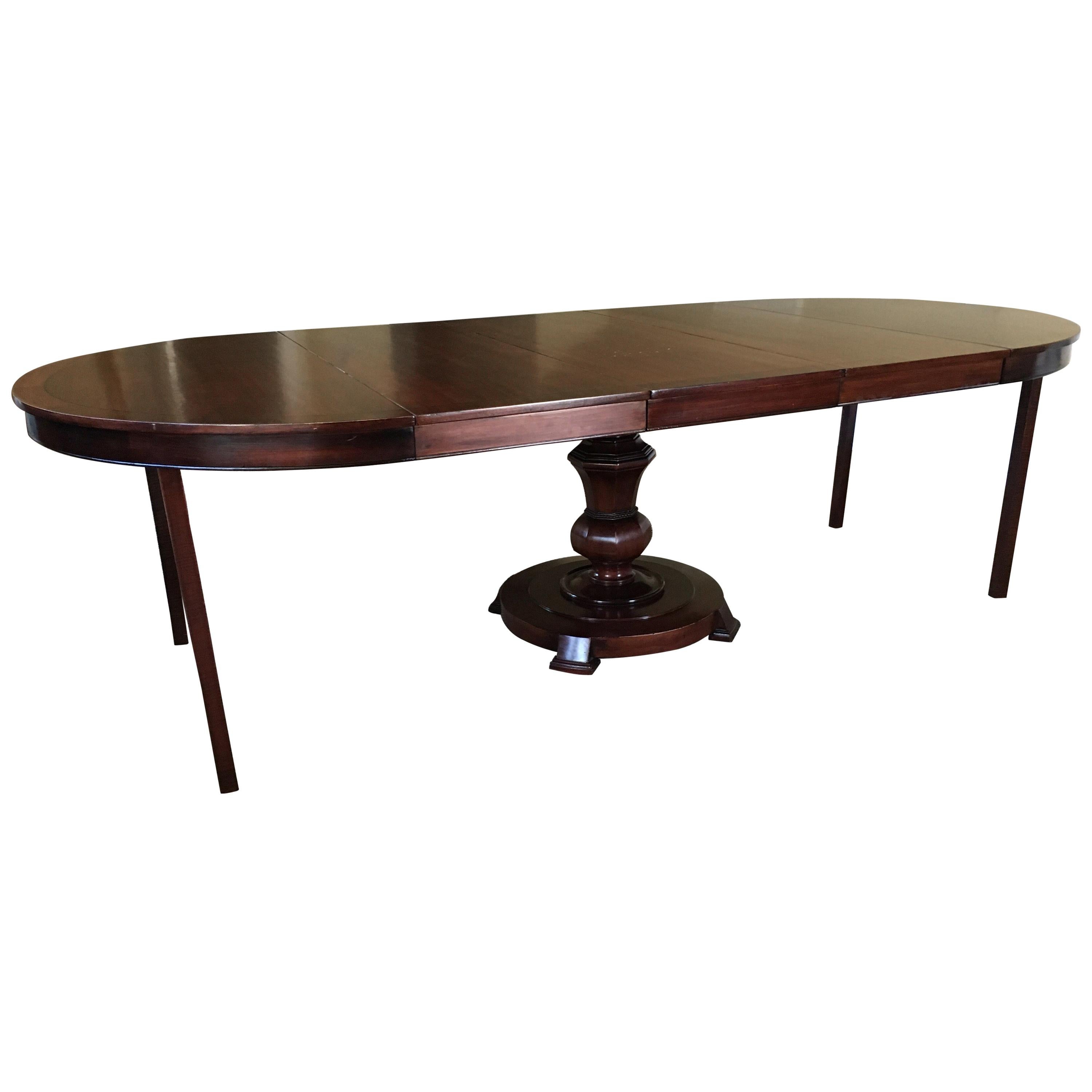 Round Rosewood Pedestal Center or Dining Table, 1950s by Maitland Ward
