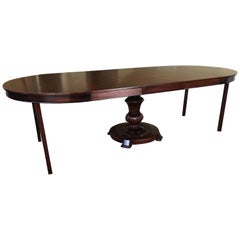 Round Rosewood Pedestal Center or Dining Table, 1950s by Maitland Ward