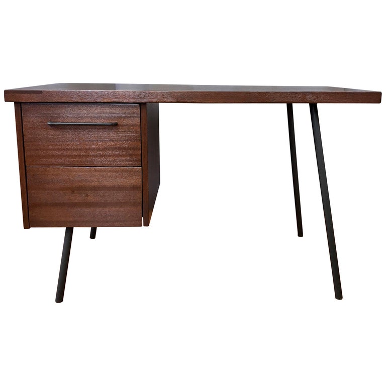 Don Knorr For Vista Of California Ribbon Mahogany Two Drawer Desk