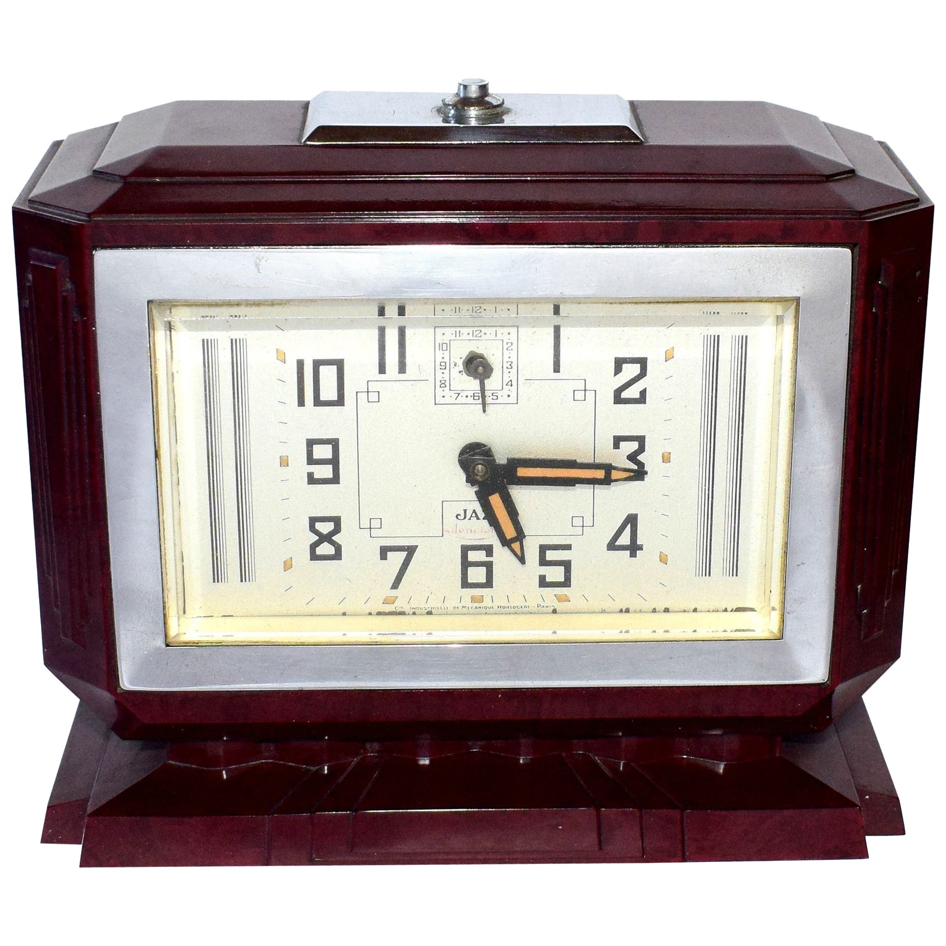 Large English Art Deco Mirrored Wall Clock, circa 1935 For Sale at 1stDibs