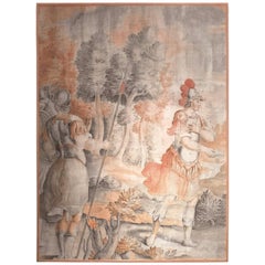 Mid-18th Century Italian Hand Painted Tapestry Depicting Roman Soldiers