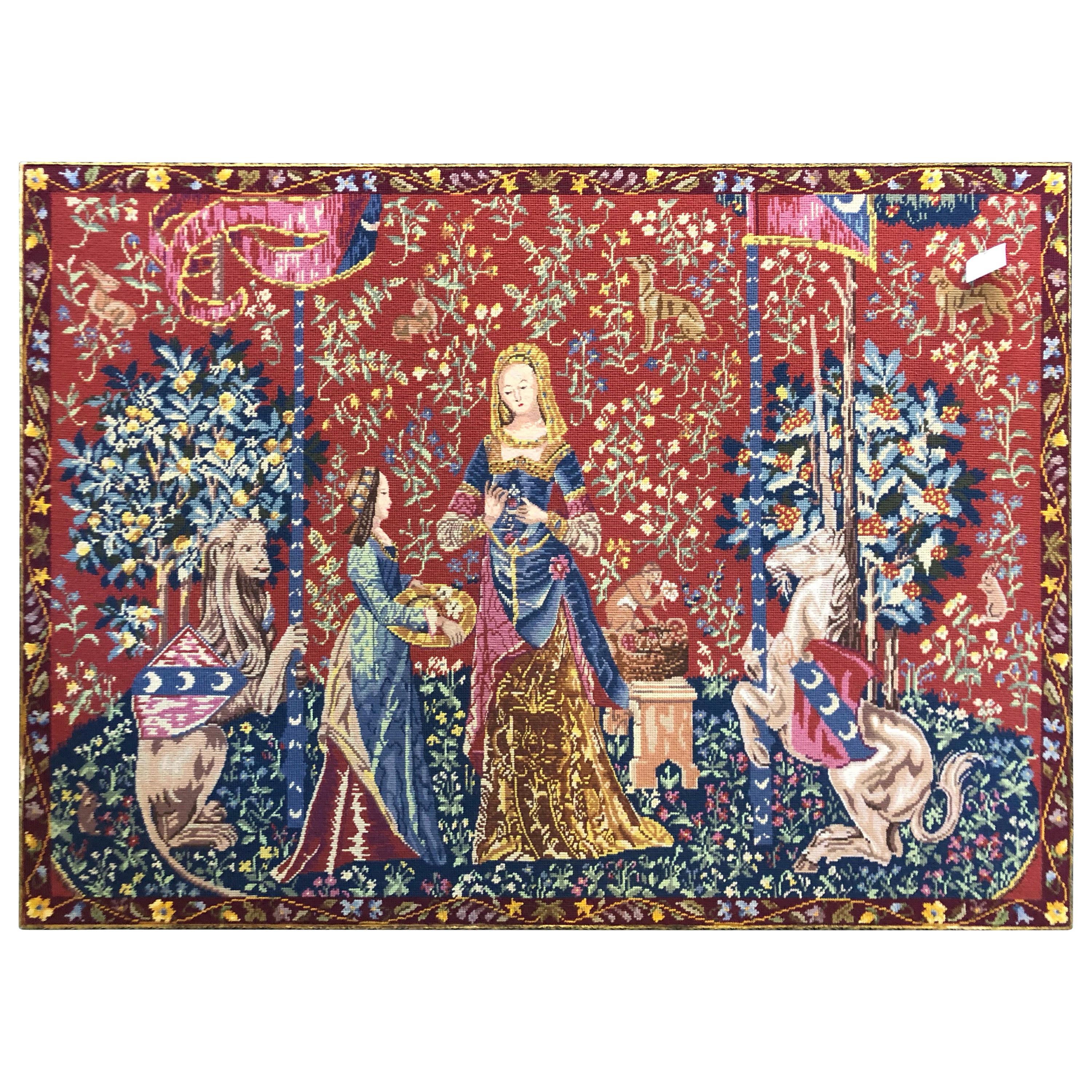 "The Lady and the Unicorn" Woven Flanders Tapestry in Style