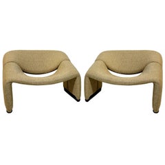 Pair of Sand Colored Groovy Chairs by Pierre Paulin for Artifort
