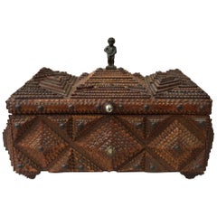 Folk Art Tramp Box with Manneken Pis Handle