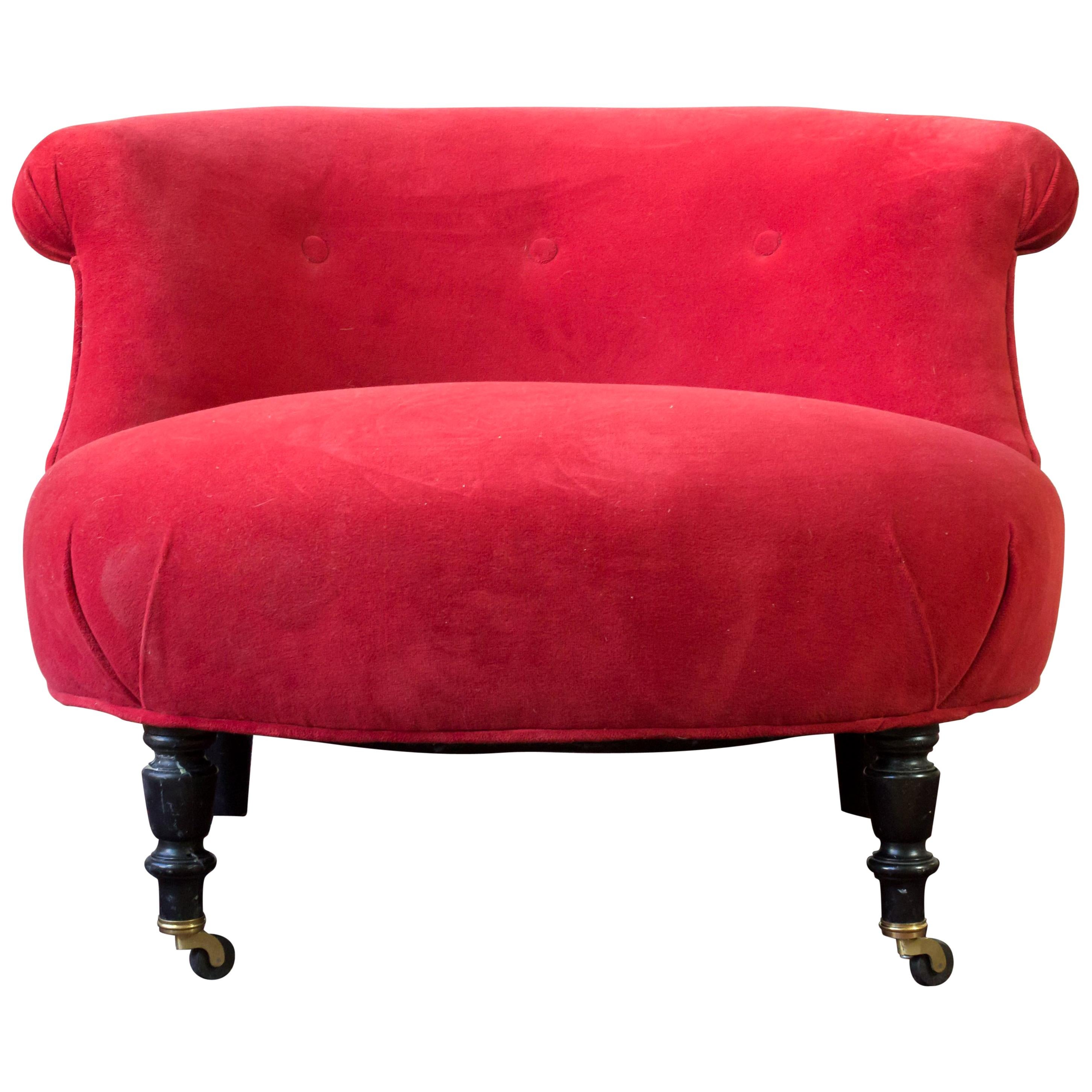 American MidCentury Scrolled Leg Slipper Chair For Sale at 1stDibs