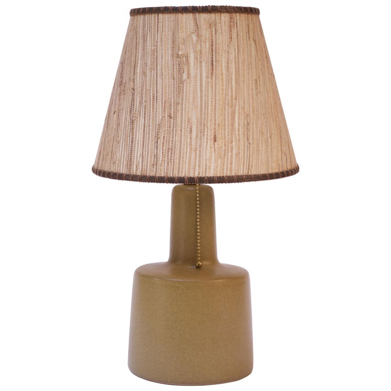 Martz for Marshall Studios Matte Ochre Ceramic Table Lamp with Original