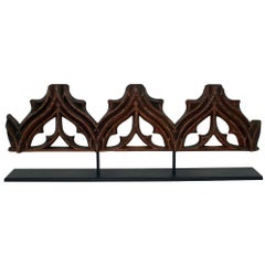 Large French Medieval Gothic Carved Oak Fragment