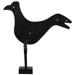 Antique 18th-19th Century, French Folk Art Hand Forged Iron Rooster, Weathervane