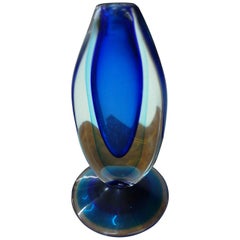 Blue Blown Glass Italian Sculpture