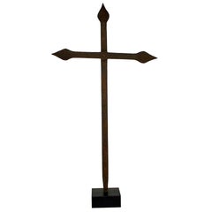 French, 18th Century Hand Forged Iron Village Cross