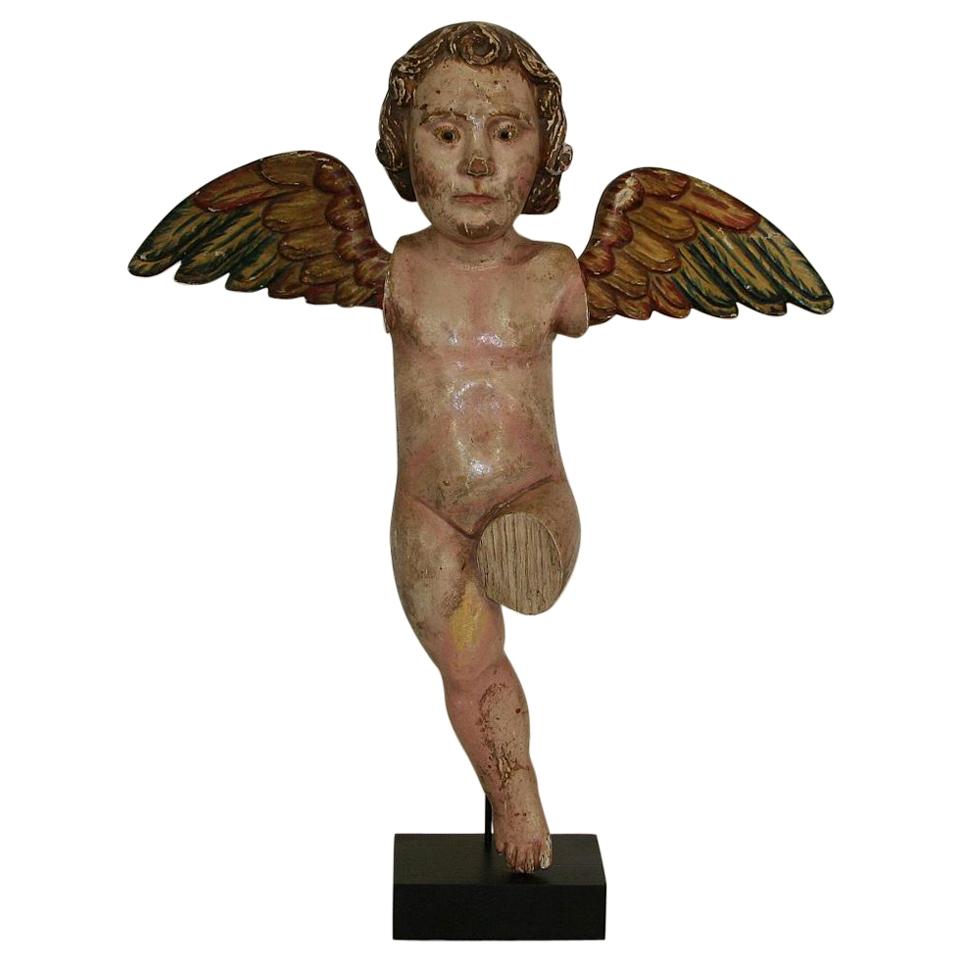 Spanish 18th Century Baroque Fragment of an Angel