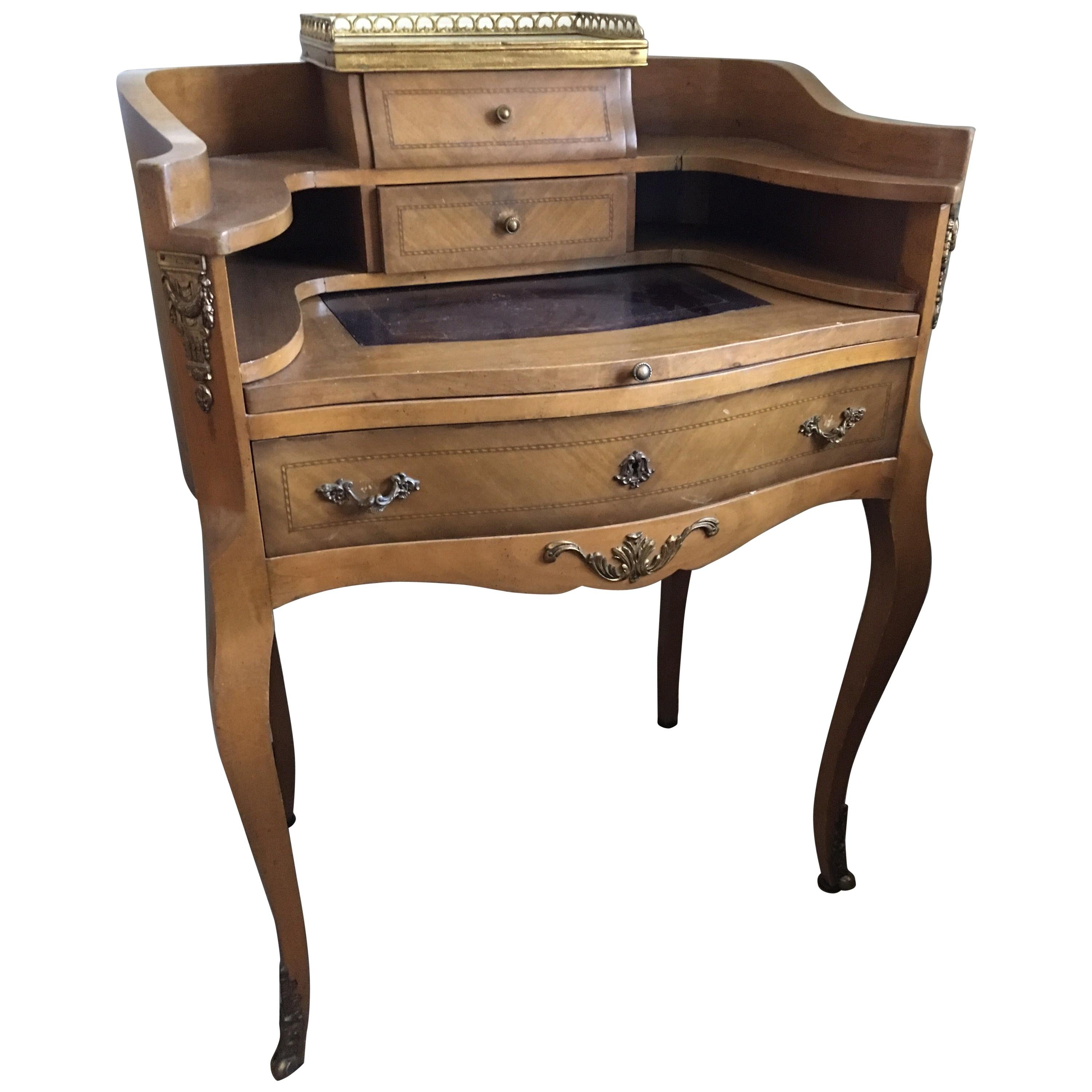 Louis XV Style Inlay Butler's Desk, circa 1920 For Sale