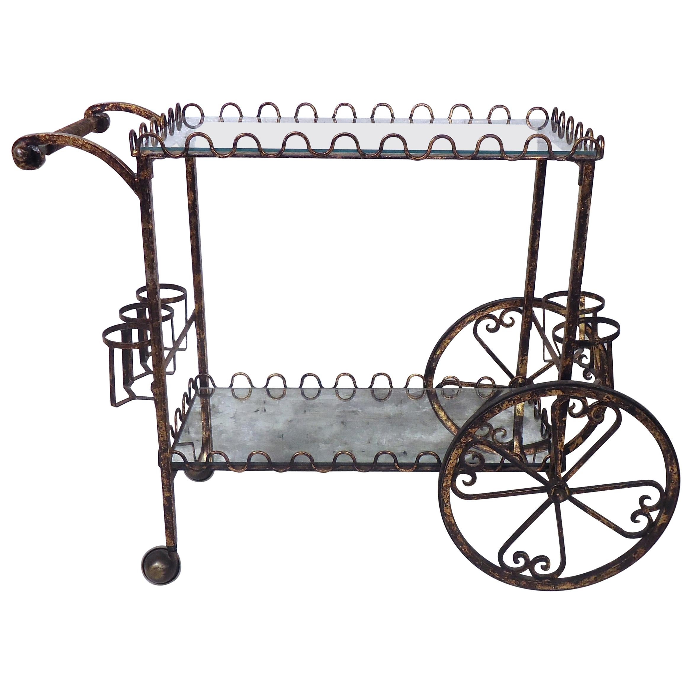 Vintage Modern Iron Bar Cart