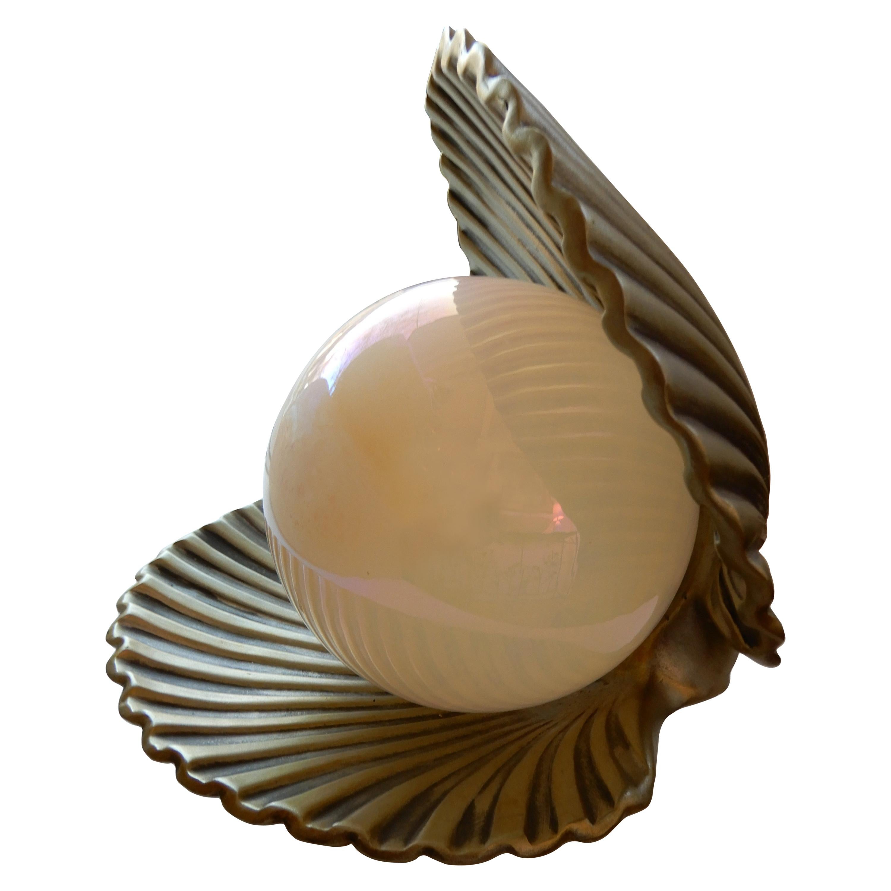 Vintage Art Nouveau Style Muschel und Perle Tischlampe