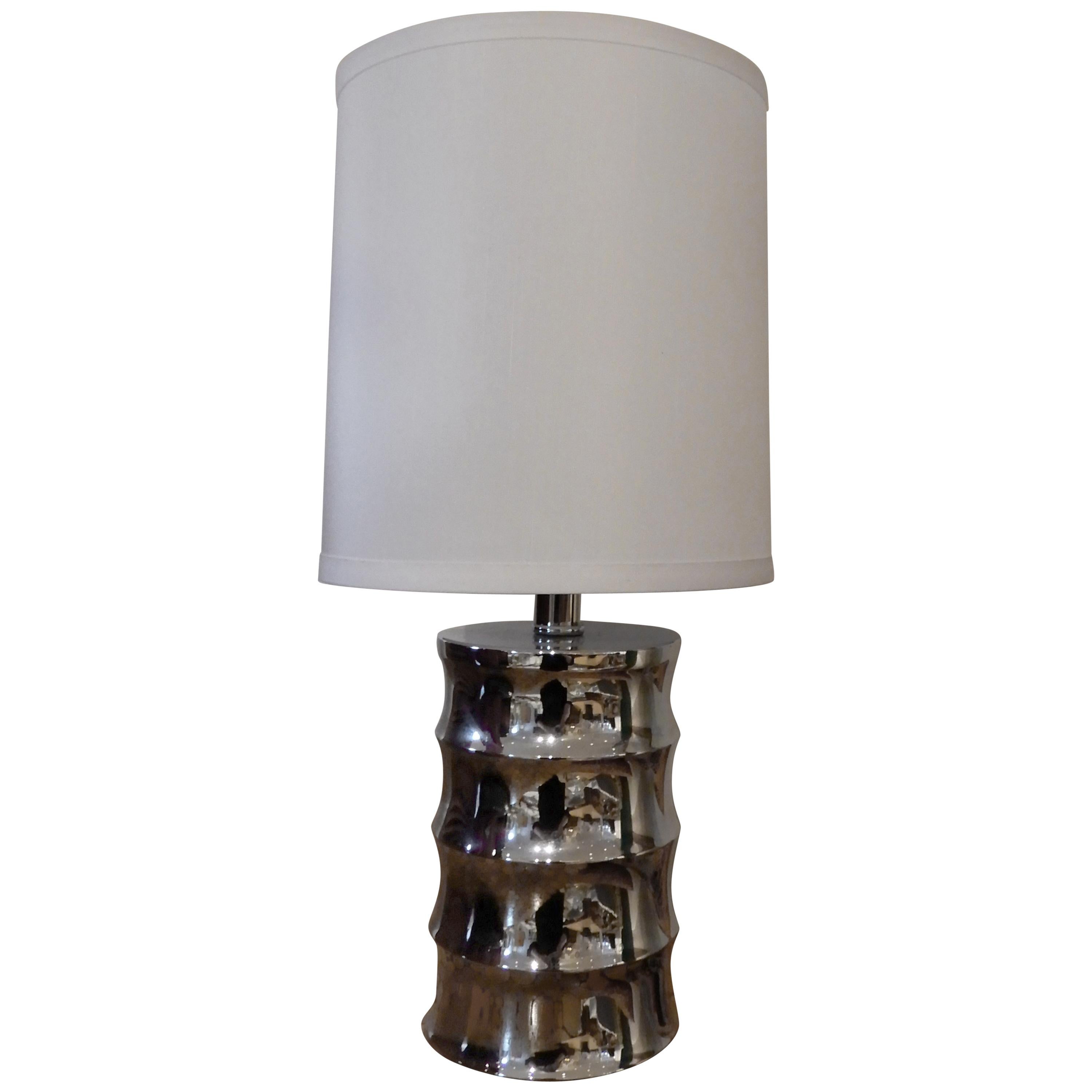 Pair of Retro Polished Chrome Table Lamps