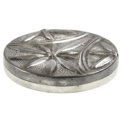 Alice & Eugene Chanal French Art Nouveau Dinanderie Polished Pewter Flat Box