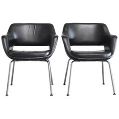 Olli Mannermaa Pair of Leather Kilta Chair by Eugen Schmidt & Cassina Martela