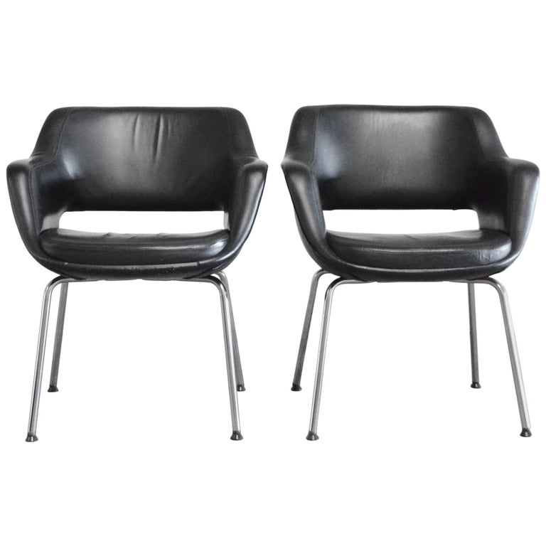Olli Mannermaa Pair of Leather Kilta Chair by Eugen Schmidt & Cassina Martela For Sale