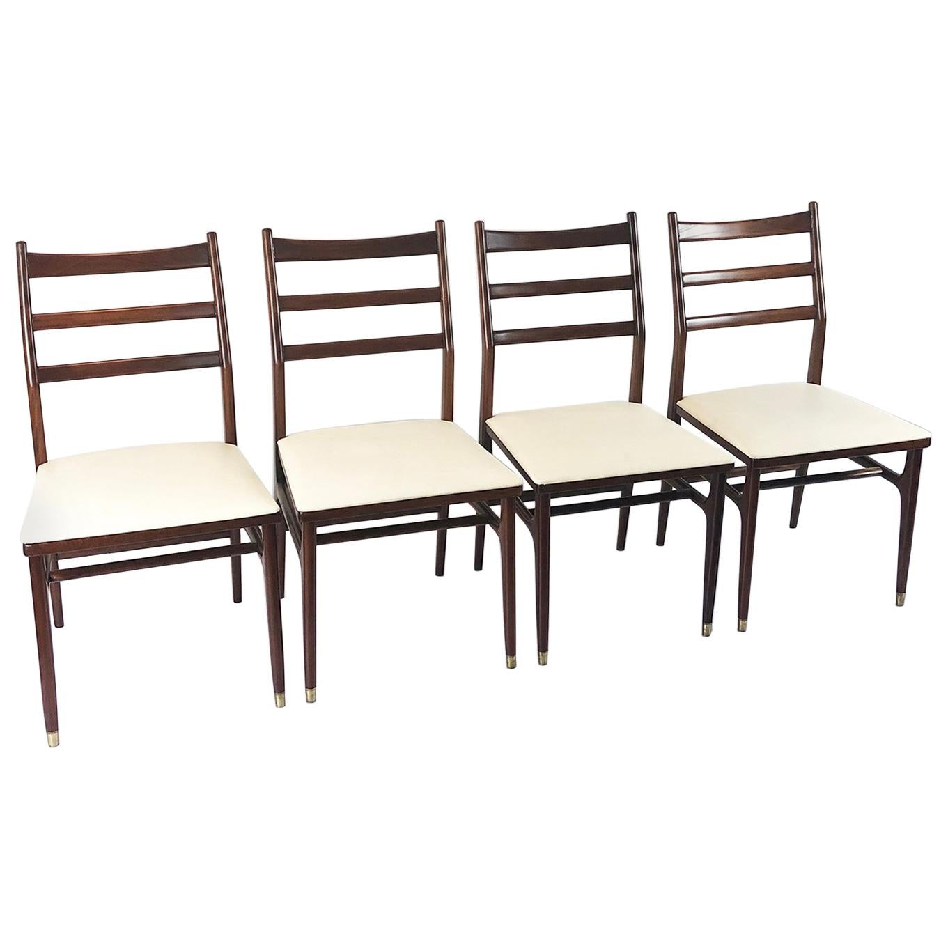 Set of Four Vintage Gio Ponti Style Leggera Chairs