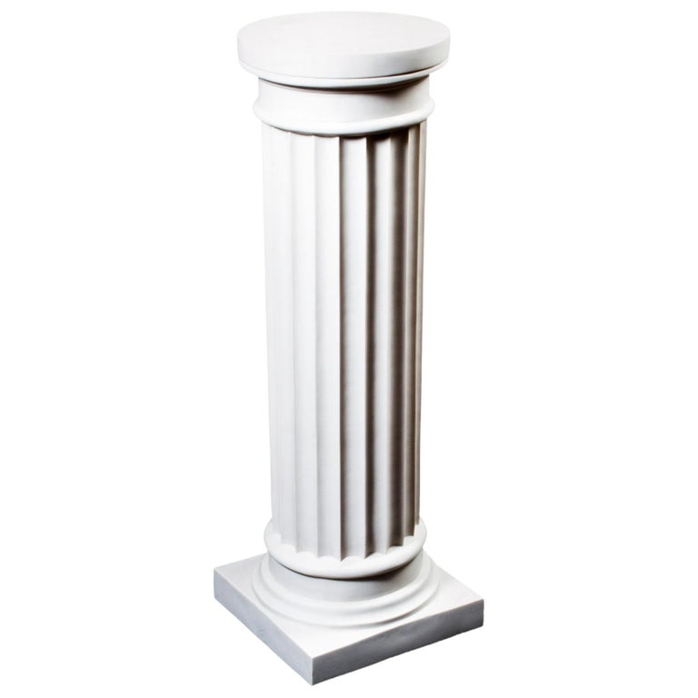 Elegant Grecian Marble Doric Column Pedestal For Sale at 1stdibs