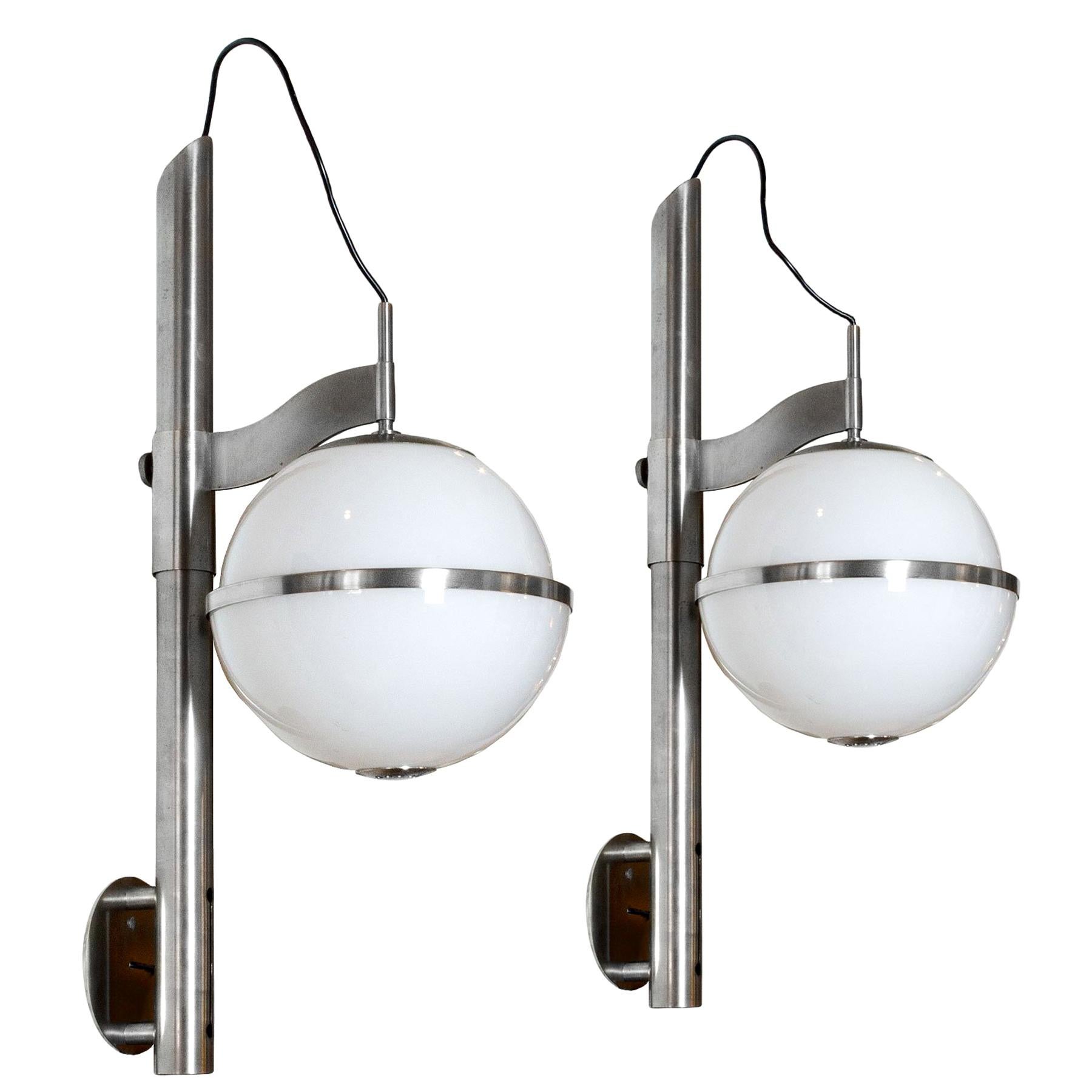 1970s Pair of Pusicona Large Wall Lights by Franco Micolitti, Artemide, Italy
