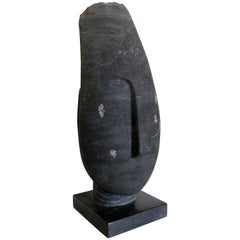 Belgium Black Marble Modern Abstract Figurative Bust with Square Base