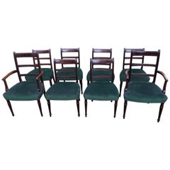 Set of 8 George III Mahogany Bar Back Dining Chairs