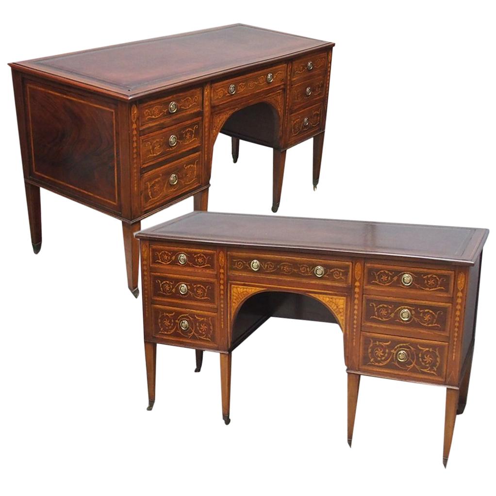 Pair of Kneehole Desks by Maple and Co. For Sale