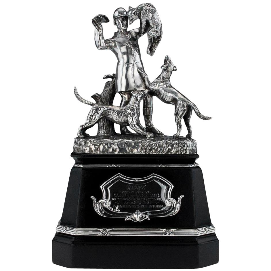 19th Century Victorian Solid Silver Hunting Trophy, Elkington, circa 1894